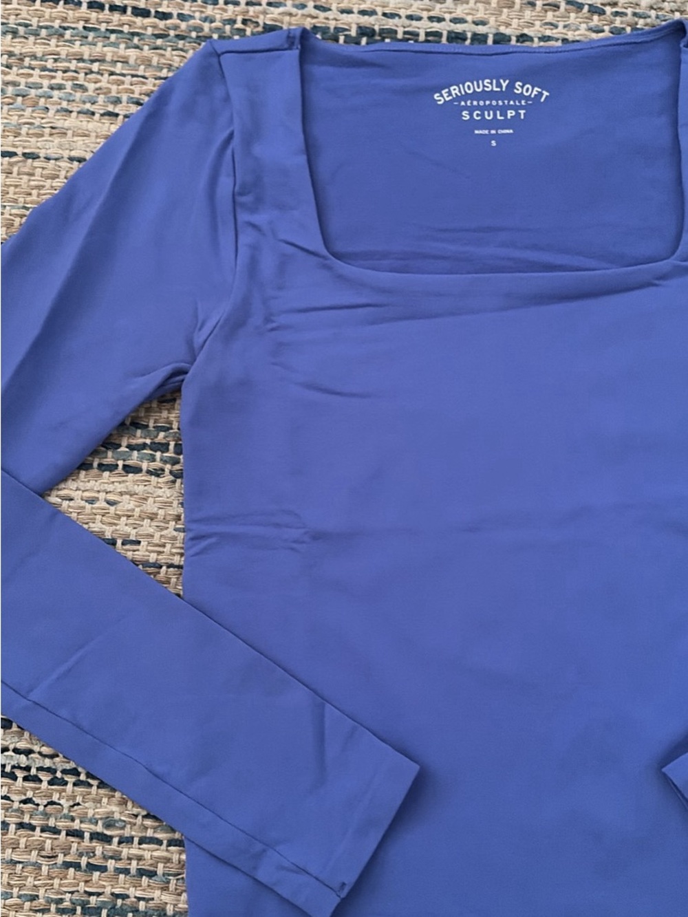 Aeropostale Seriously Soft Sculpt Long Sleeve Top - Periwinkle Blue